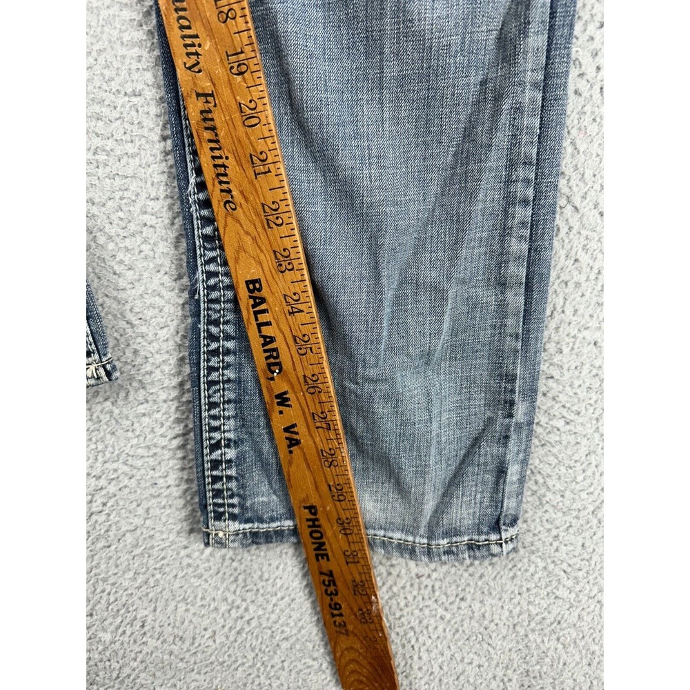 T.K. Axel Jeans Mens 32X32 Treadwell Blue Distressed Relaxed Straight Denim Pant - Picture 9 of 10